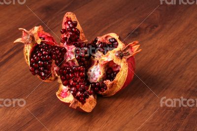 Red Pomegranate on The Wood