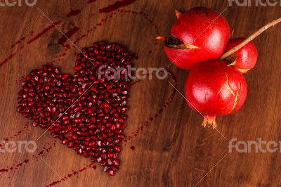The Composition Heart Pomegranate