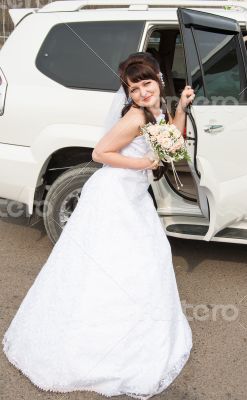 Bride and the car