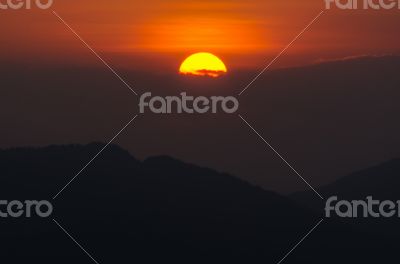 Beautiful red sun