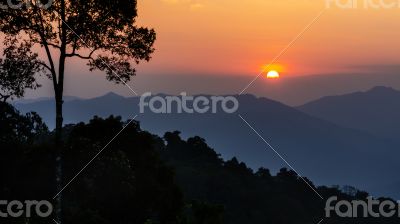 High angle view beautiful sunset