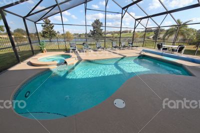 Swimming Pool with Lake View