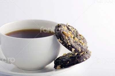 Cup of tea with cookies 