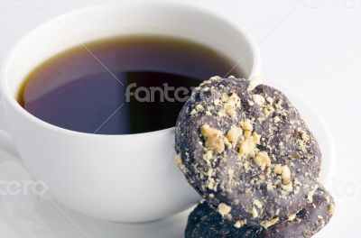 Cup of tea with cookies 