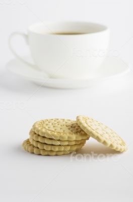 Cup of tea with cookies 