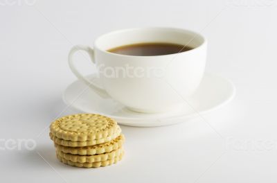 Cup of tea with cookies 