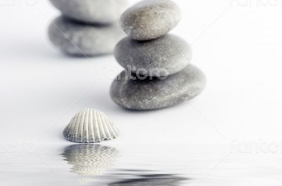 Pyramid of the stones isolated on white background 
