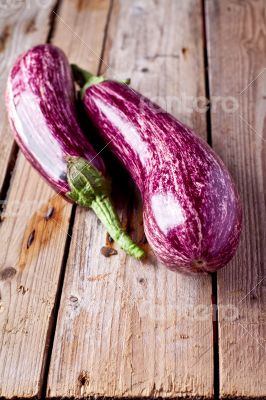 two fresh eggplants 