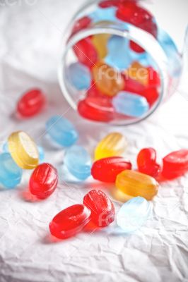 colorful candies in glass jar