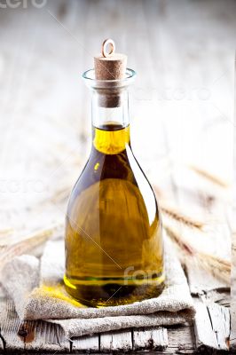 fresh olive oil in bottle
