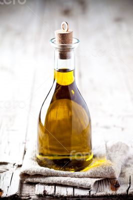 fresh olive oil in bottle