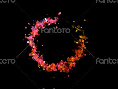 Circle of fire on black background