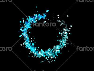 Circle of fire on black background