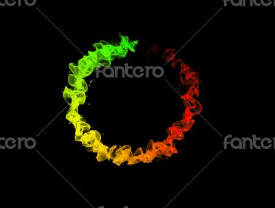 Circle of fire on black background