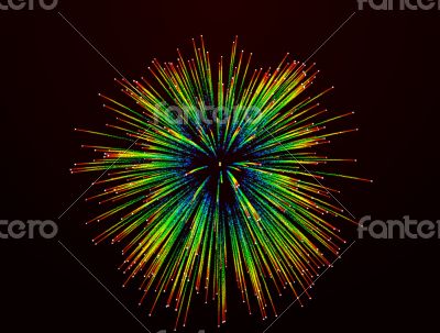 Red fireworks on background