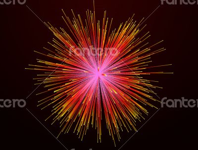 Red fireworks on background