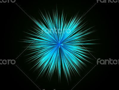 Blue fireworks on background