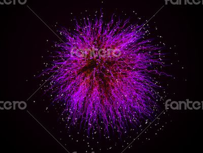 Pink fireworks on background
