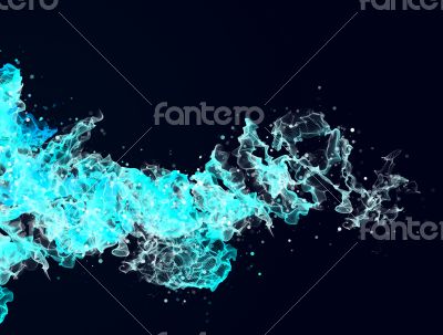 Blue fire on background