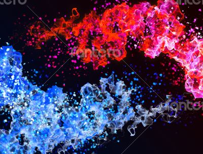 Blue &amp; Red fire background