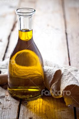 fresh olive oil in bottle 