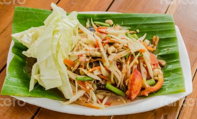green papaya salad thai food