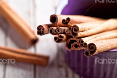 cinnamon sticks in bowl