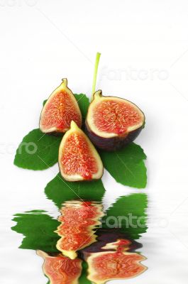 Fresh figs on white background