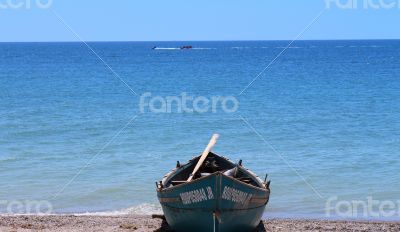 Blue fishing boat