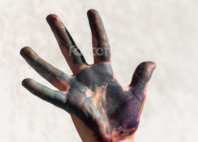  painted  hand