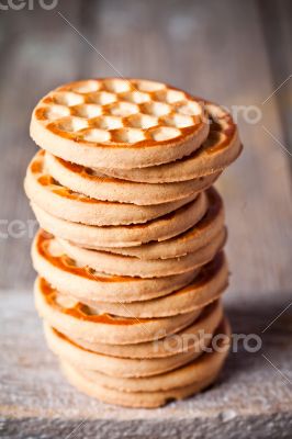 stack of honey cookies 
