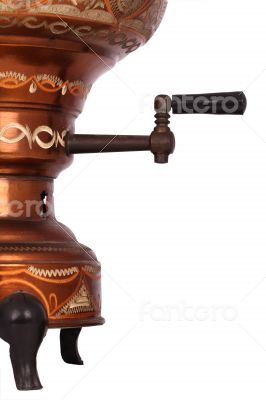 The Antique Samovar on the white background 