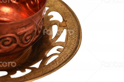 The Antique Samovar on the white background 