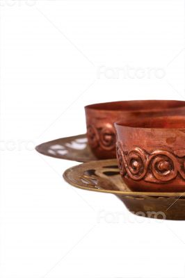 The Antique Samovar on the white background 
