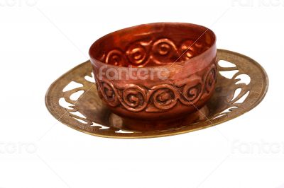 The Antique Samovar on the white background 