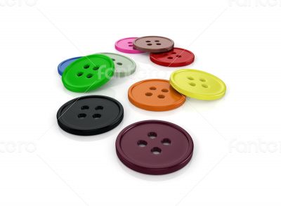 3d glossy and shinny buttons on white background 