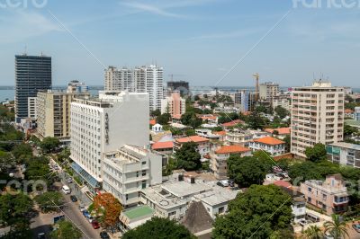 Aerial view of downtown Maputo