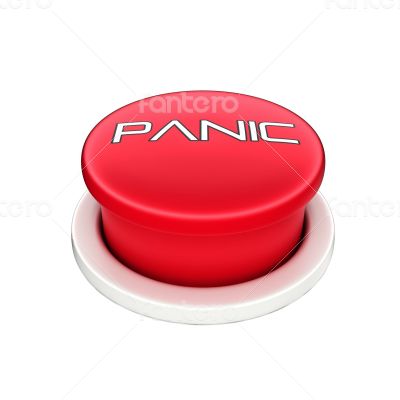 3d shinny and glossy red panic button