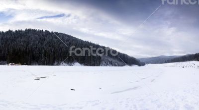 winter sunset mountain landscape