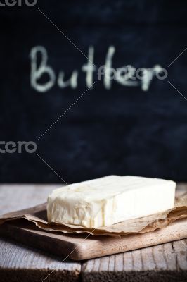 fresh butter and blackboard