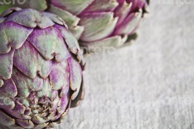 two fresh artichokes 