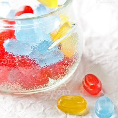 colorful candies in glass jar