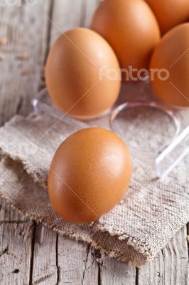 fresh brown eggs 