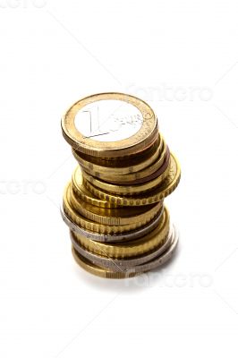 stack of euro coins