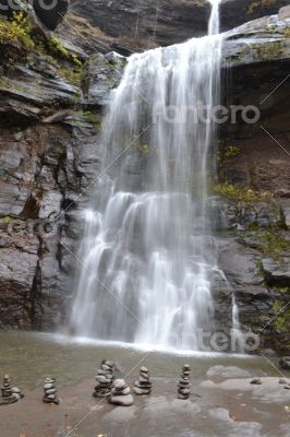 Art in front of the waterfall