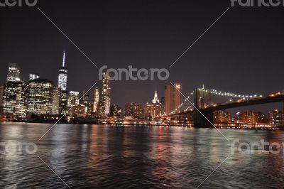 Brooklyn bridge at night