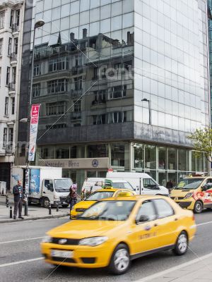 Istanbul. Reflection in a mirror wall