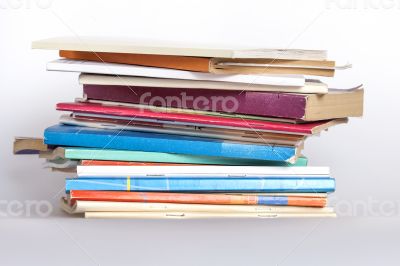 Pile of vintage paper books