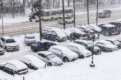 Pushkino, Russia. A view of the city in winter time