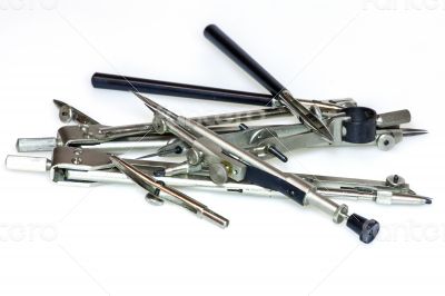 Set of vintage tools for drawing works